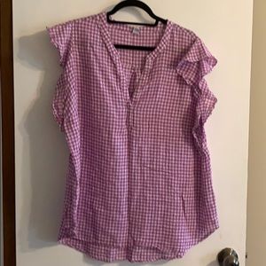 Flutter sleeve linen top